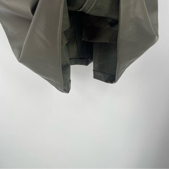 Abercrombie & Fitch Vegan Leather Shift Mini Dress Size Large Olive‎ NWT - Picture 4 of 9